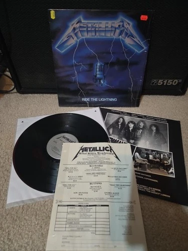 Metallica Ride The Lightning Lp Vinyl 1984 1st Press Shrink/Insert/Order Form EX