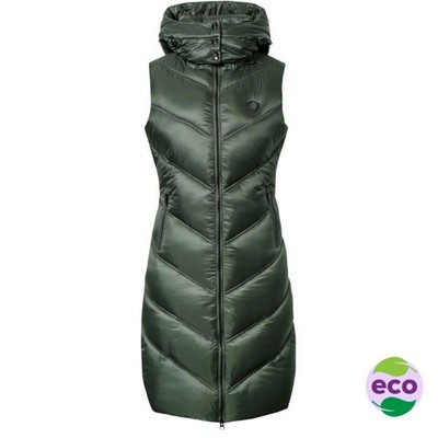 Covalliero Ladies Padded Long Waistcoat  - Opal  Green - XS