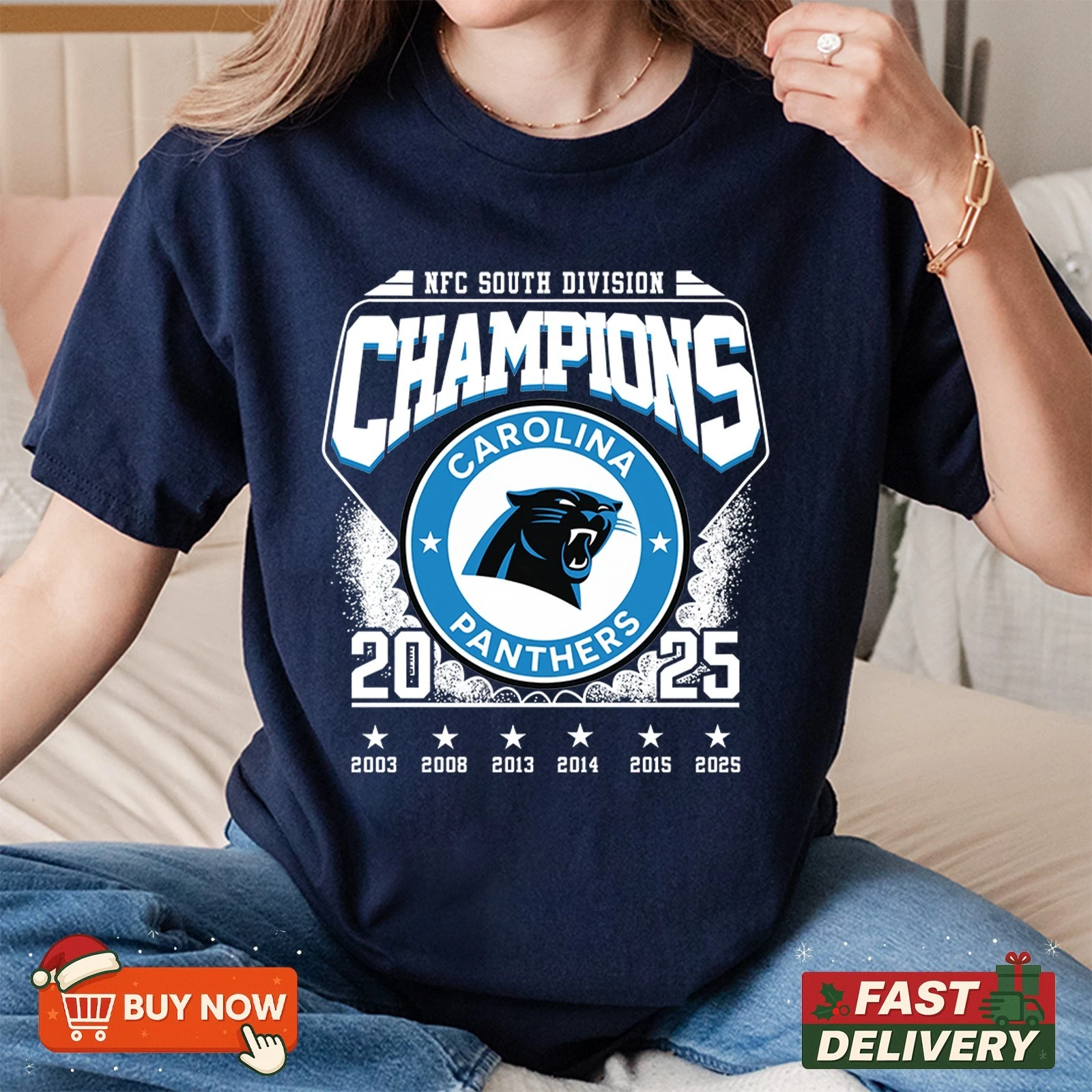 Carolina Panthers 2025 NFC South Division Champions TShirt