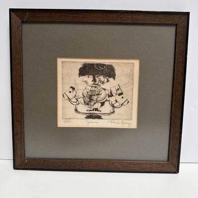 Charles Bragg ''Janus'' 21/90 Signed Lithograph Framed 11.5x11