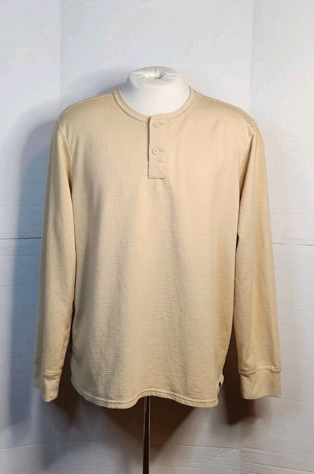 REI Co-op Mens Sz XL Beige Lightweight Performance Thermal Base Layer L/S Shirt