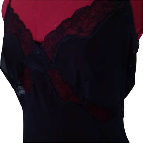 Vintage Vanity Fair lingerie sheer lace black slip polyester size 34 negligee - Picture 3 of 10
