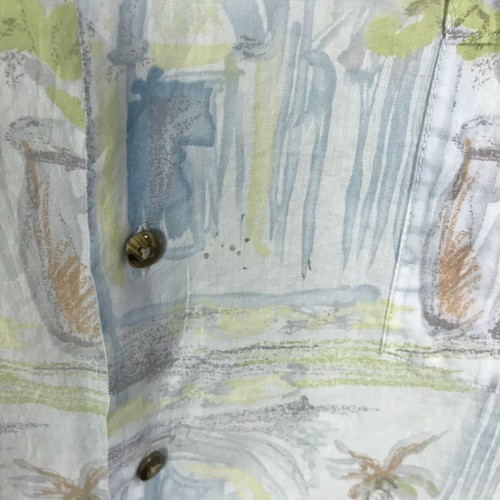 Hibiscus Hawaiian Shirt Size 2XL Multicolor Arches Floral Semi Sheer Pastel Mens - Picture 4 of 10