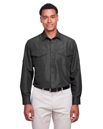 Harriton M580L Men's Key West Long-Sleeve Performance Staff Shirt - Picture 4 of 8