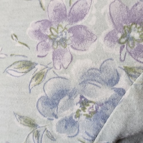 Retro 90er Gr. M hellsalbeigrün Blumen Freizeit Strick Shirt Kleid Landhaus Kern - Bild 4 von 9