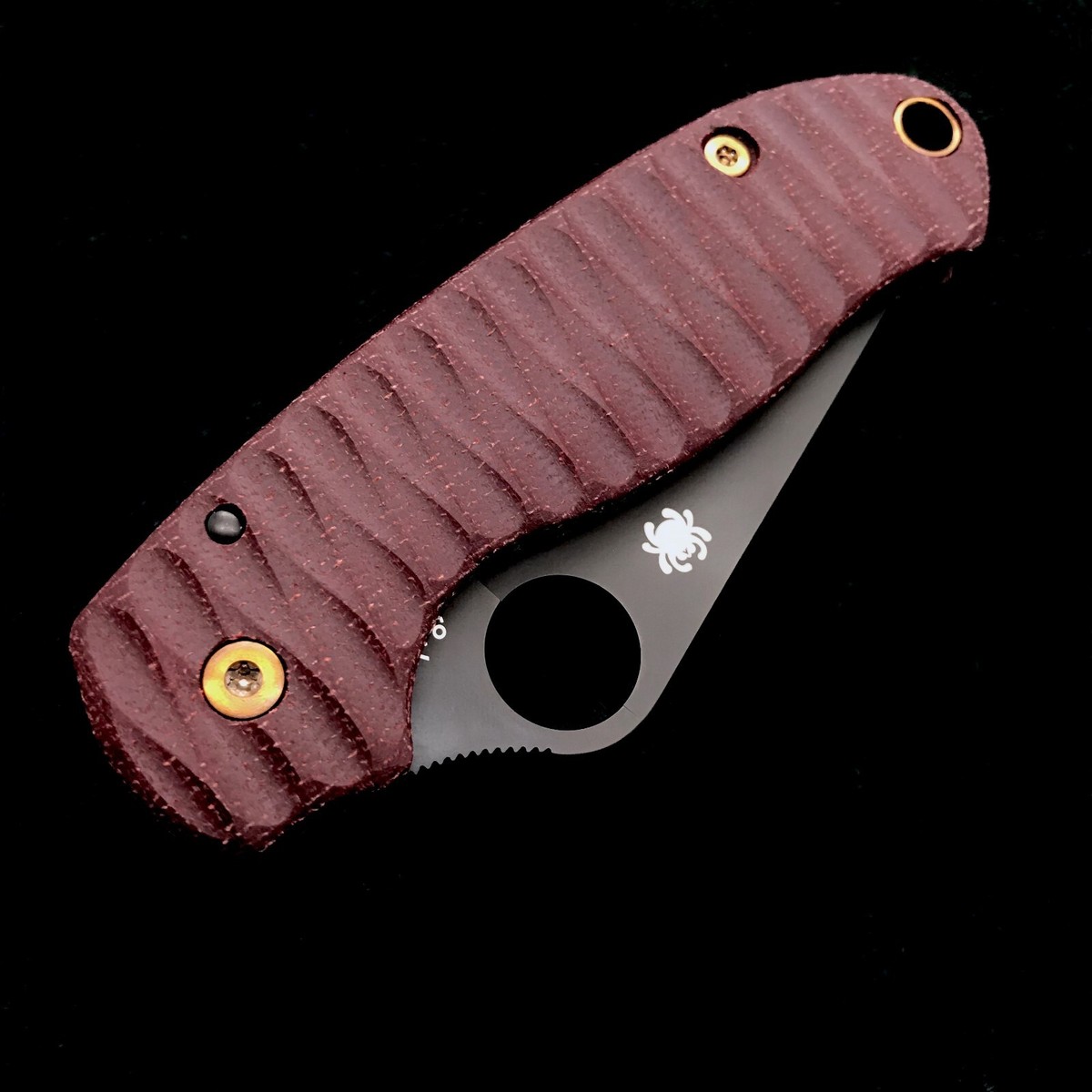 Spyderco Para 3 C223GPBK Red Micarta Anso Bronze Titanium Screws Spyderco Para 3 C223GPBK Red Micarta Anso Bronze Titanium Screws