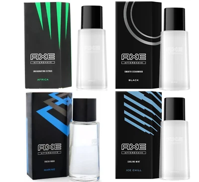Axe / Lynx 100ml Aftershave Splash Africa, Marine, Black, Ice Chill