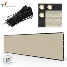 6ft Privacy Fence Screen Windscreen Garden Heavy Duty Mesh Shade Net Cover Beige