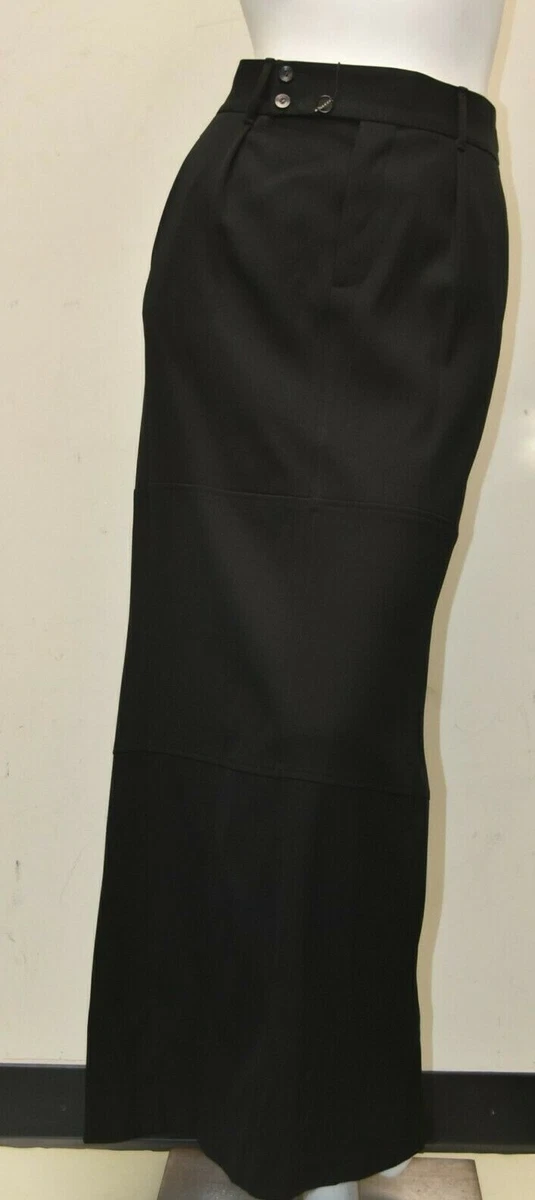 Long black top wool maxi skirt