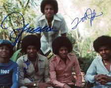 Jermaine, Jackie & Tito Jackson "Jackson 5" AUTOGRAPH Signed 8x10 Photo ACOA