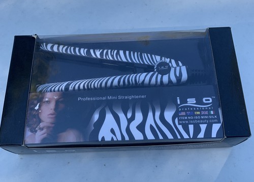 ISO Beauty portable travel 0.5" Mini Silk Zebra Iron Hair Straightener curling - 第 1/6 張圖片