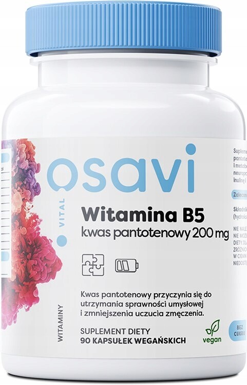 Vitamina B5 - ácido pantoténico - 200 mg - 90 cápsulas