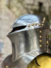 Elmetto medievale tedesco da viaggio bocca di rana acciaio Halloween cosplay casco armatura