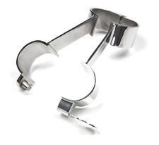 Schweres starres Edelstahl-Handeisen, abgewinkelt