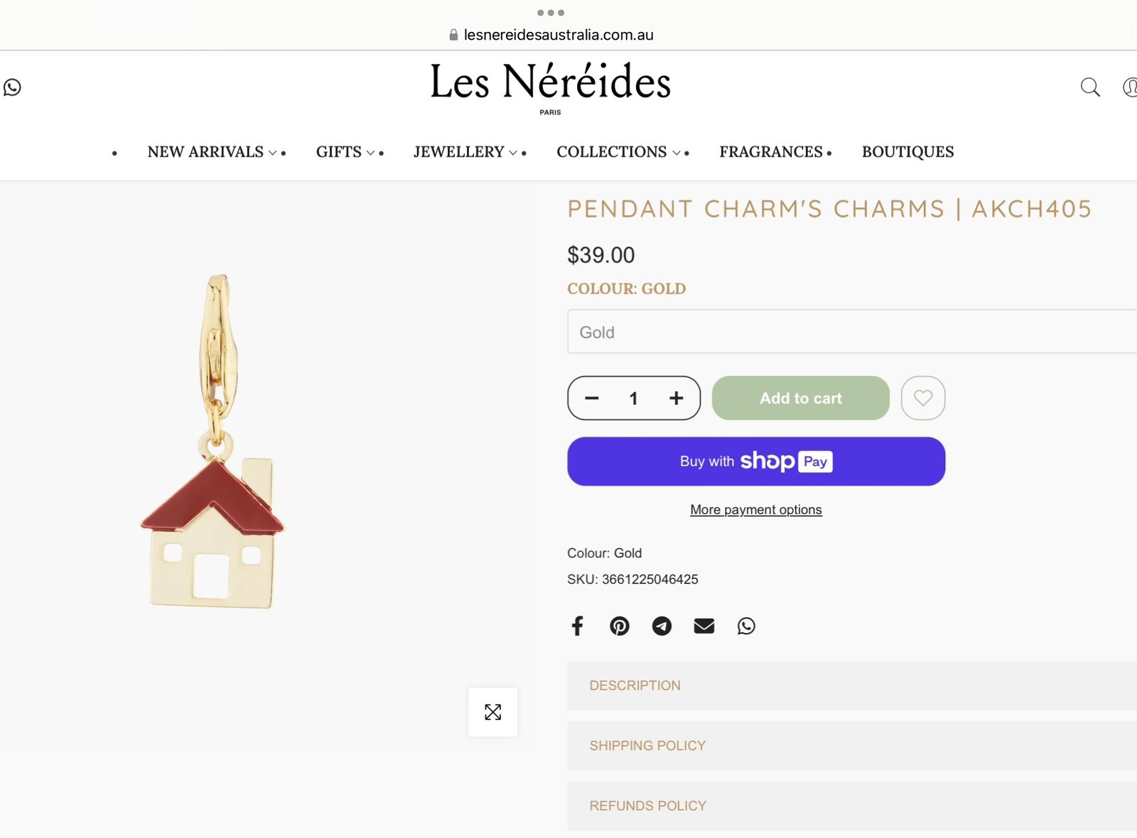 Les Nereides N2 - N2 Pendants Charm - House AKCH405 image 4