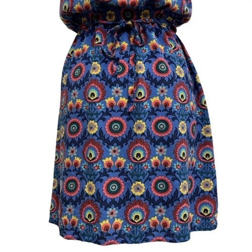 Abito estivo boho Matilda Jane blu floreale splendido scollo cravatta lunghezza ginocchio tg S - Foto 8 di 11