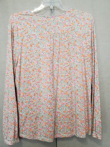 Lands' End Cotton/Modal Floral Ditsy Print Long Sleeve Button-Up Tunic Size XL T - Picture 4 of 6