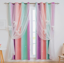 Cortinas para dormitorio de ni as, cortina para habitaci n de ni os, colorida