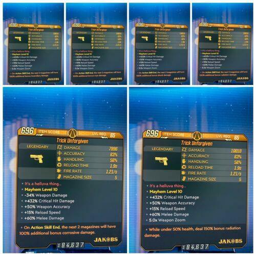 Lvl 72 M10 God Roll Unforgiven 432% Max Crit Anointed Variety BL3 Xbox/PC/SHiFT - Picture 1 of 1