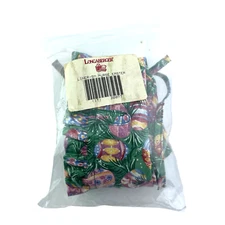 Longaberger Liner Easter Egg Pattern Cloth For Small Purse Basket Green