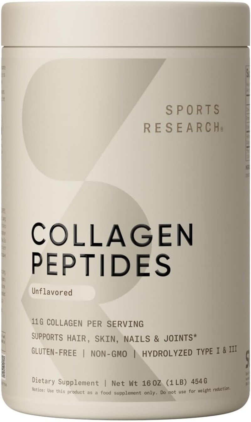 Collagen Peptides for Women & Men, Unflavored, 16 Oz., Hydrolyzed Type 1 & 3 Col