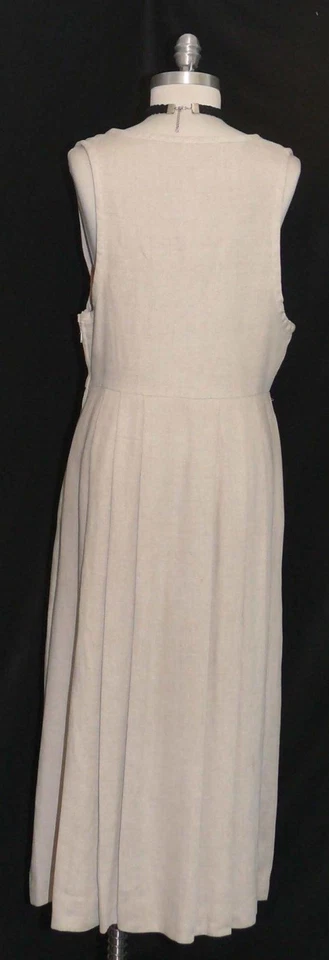 6 S VESTIDO LARGO JERSEY LINO Mujer ALEMÁN Trachten Jardín Fiesta Verano CREMA Foto 3 de 3