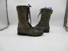 Diba Greenish Gray Lace Up Combat Boots Womens Size 7.5