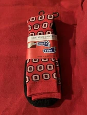 Comfy Feet XLarge M 11-12,L 12-13 Ohio State University OSU Unisex Slipper Socks