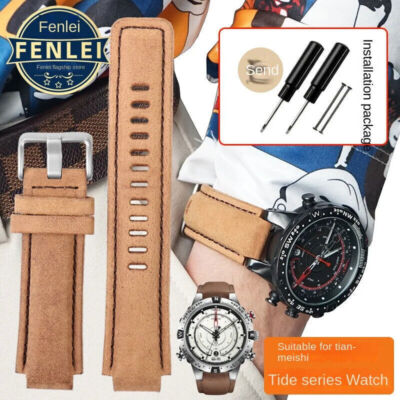 24*16mm Strap For TIMEX Tidal Compass T2N720 T2N721 Bracelet Leather Watch Band 