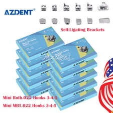 AZDENT Dental Orthodontic Self-Ligating Brackets Braces Roth/MBT 022 Hooks 345
