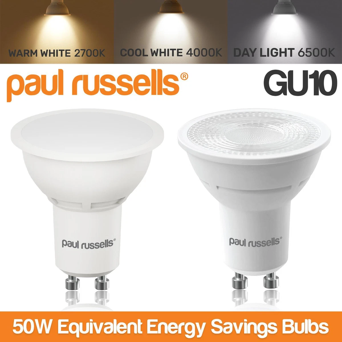 GU10 LED Bulbs Spot Lights 50W Equivalent Lamps Warm Cool Day