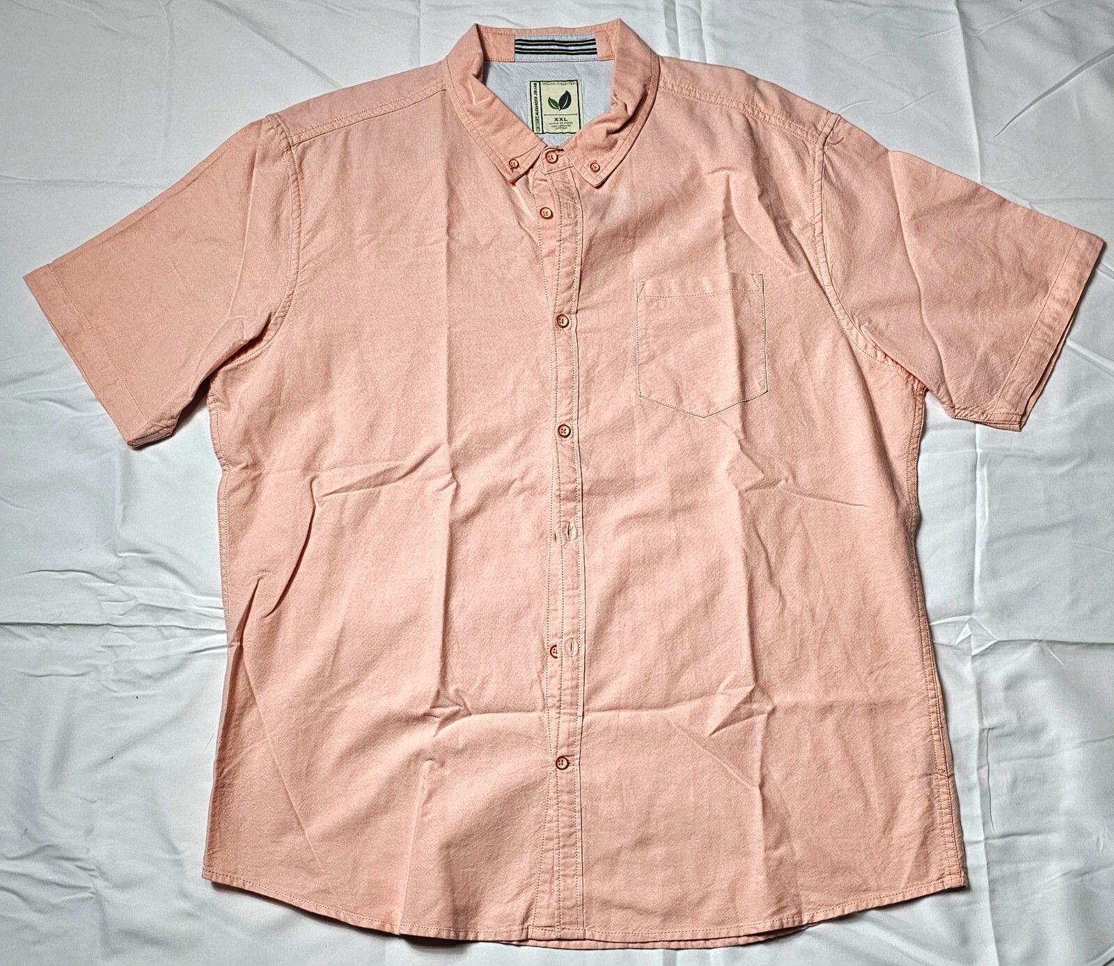 Colours Alexander Julian Mens XXL Organic Cotton Salmon Short Sleeve Shirt