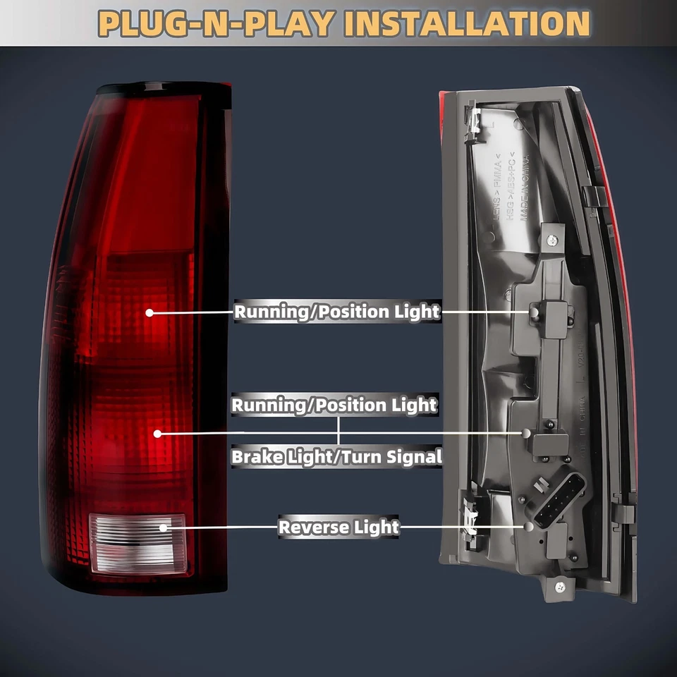 Smoke Tail Lights for chevrolet GMC C/K 1500 2500 3500 PICKUP/SUBURBAN 1988-2000 Foto 4 de 4