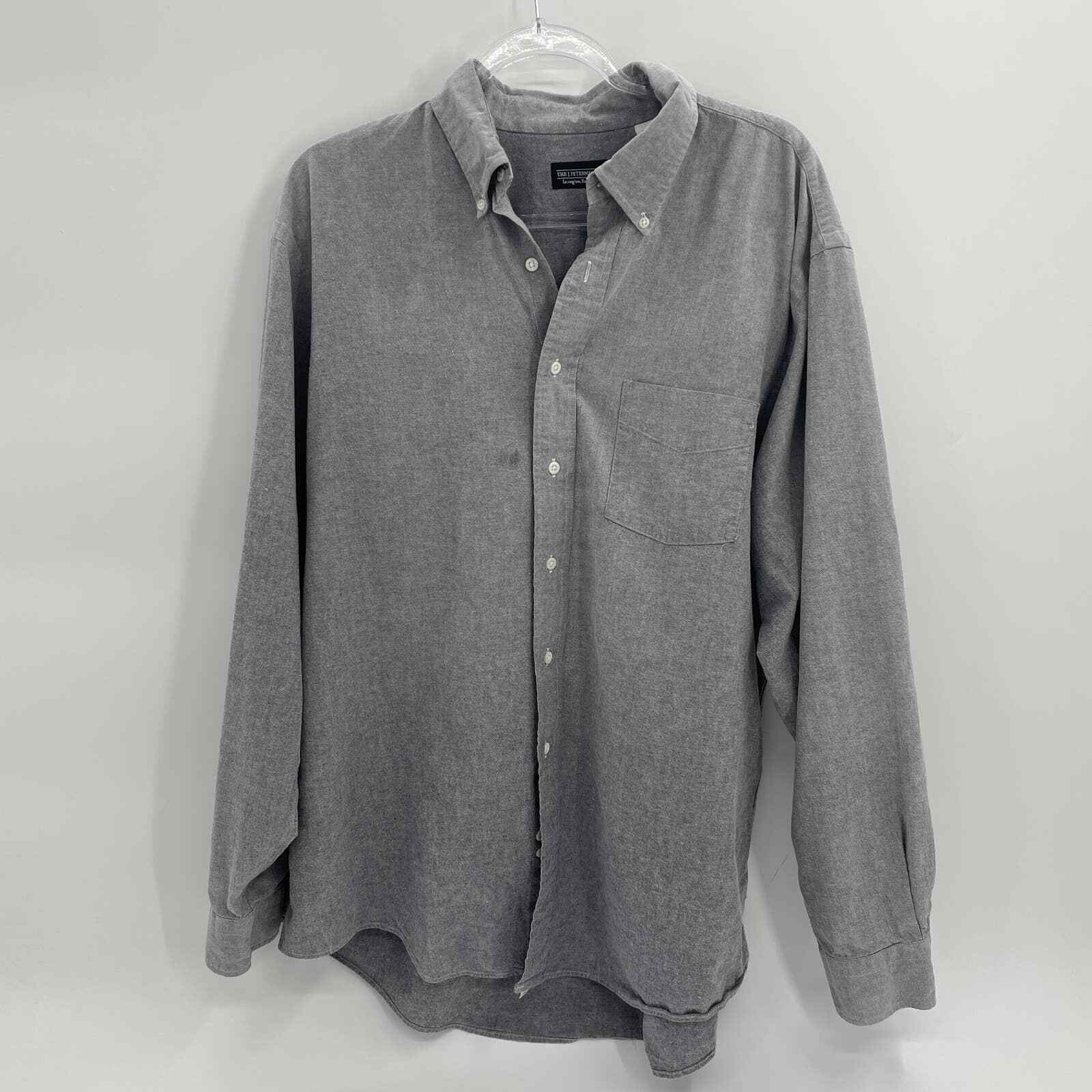 J. PETERMAN Shirt Gray Long Sleeve Business Butto… - image 1