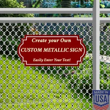 Custom Personalized 24"x12" Metal Sign, ACM Aluminum, Brick Red - Made in USA