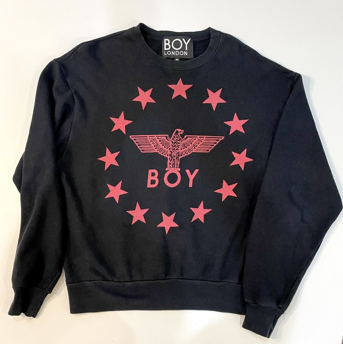 Boy London Red Eagle Logo Crew Neck Pullover Sweatshirt Size M