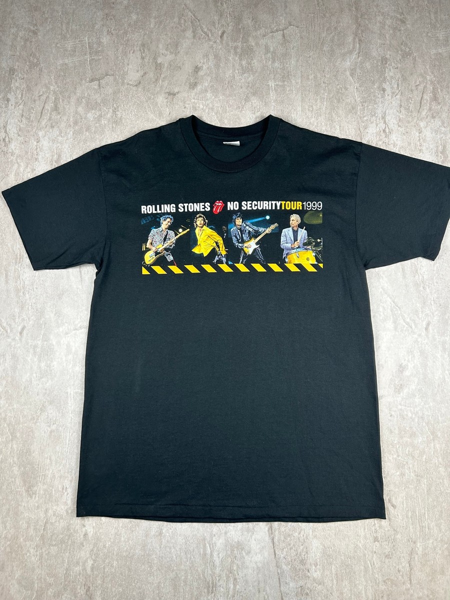 Vtg 1999 Rolling Stones No Security Tour Black T-Shirt Anvil Men's