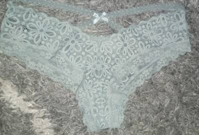 Vs Vintage Very sexy Strappy Floral Lace cheeky Panty NEW SIZE large Soft Sage