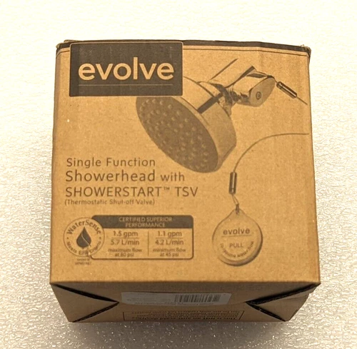 Evolve ShowerHead EV3011-CP150-SB Single Function Water Saving 1.5 GPM Chrome