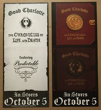GOOD CHARLOTTE Rare 2004 DOUBLE SIDED PROMO POSTER FLAT w/ DATE for Life CD