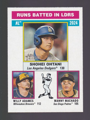 2025 Topps Heritage #195 SHOHEI OHTANI, ADAMES & MACHADO LL 2024 NL RBI Leaders