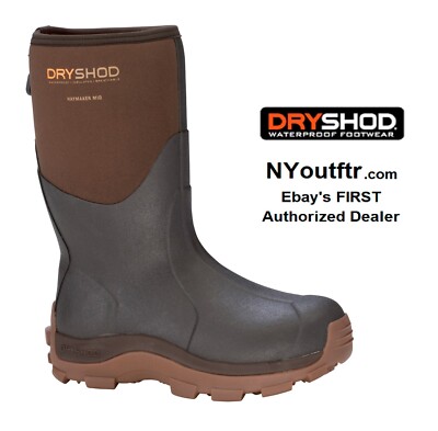 Dryshod Size 9 Women's Haymaker Mid Outdoor Farm Boots HAY-WM-BR