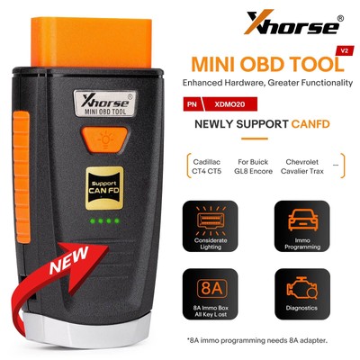 Xhorse Mini OBD Tool V2 XDMO20 Support CANFD Protocol/8A IMMo Box All Key Lost