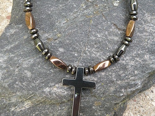 Copper n Black Magnetic Hematite CROSS 