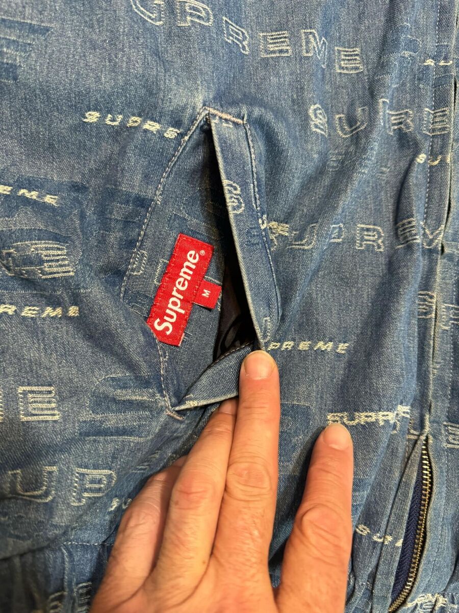 FW19 SUPREME REVERSIBLE DIMENSIONS LOGO DENIM WORK JACKET FW19 SUPREME REVERSIBLE DIMENSIONS LOGO DENIM WORK JACKET