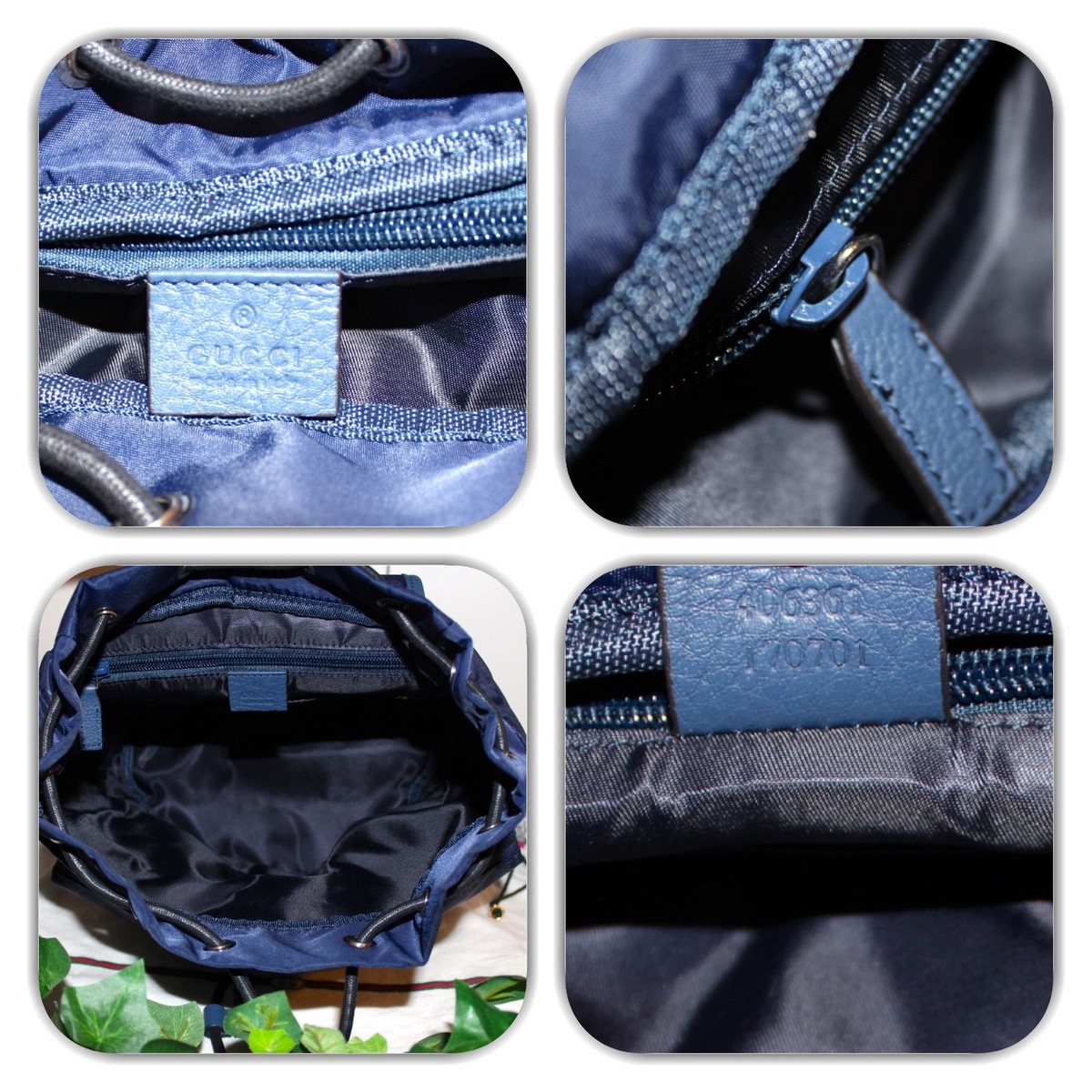 CHIC-GUCCI RUCKSACK GUCCISSIMA BLUE SIGNATURE GG MONOGRAM 