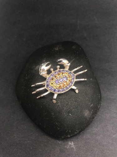 GENUINE GEMSTONE CRAB BROOCH 925 STERLING SILVER FAST FREE SHIPPING !! - Picture 14 of 23