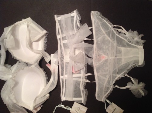 Victoria's Secret I Do Bridal Demi Push Up Bra Panty Set 4 pc White NWT Wedding - Picture 69 of 93
