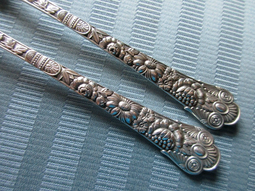 GORHAM CLUNY Cocktail Forks TWO 1880 STERLING SILVER .925 OYSTER Fork - Picture 2 of 17