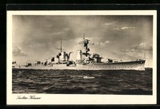 AK Cacciatorpediniere Leggero Della Kriegsmarine Davanti Alla Costa